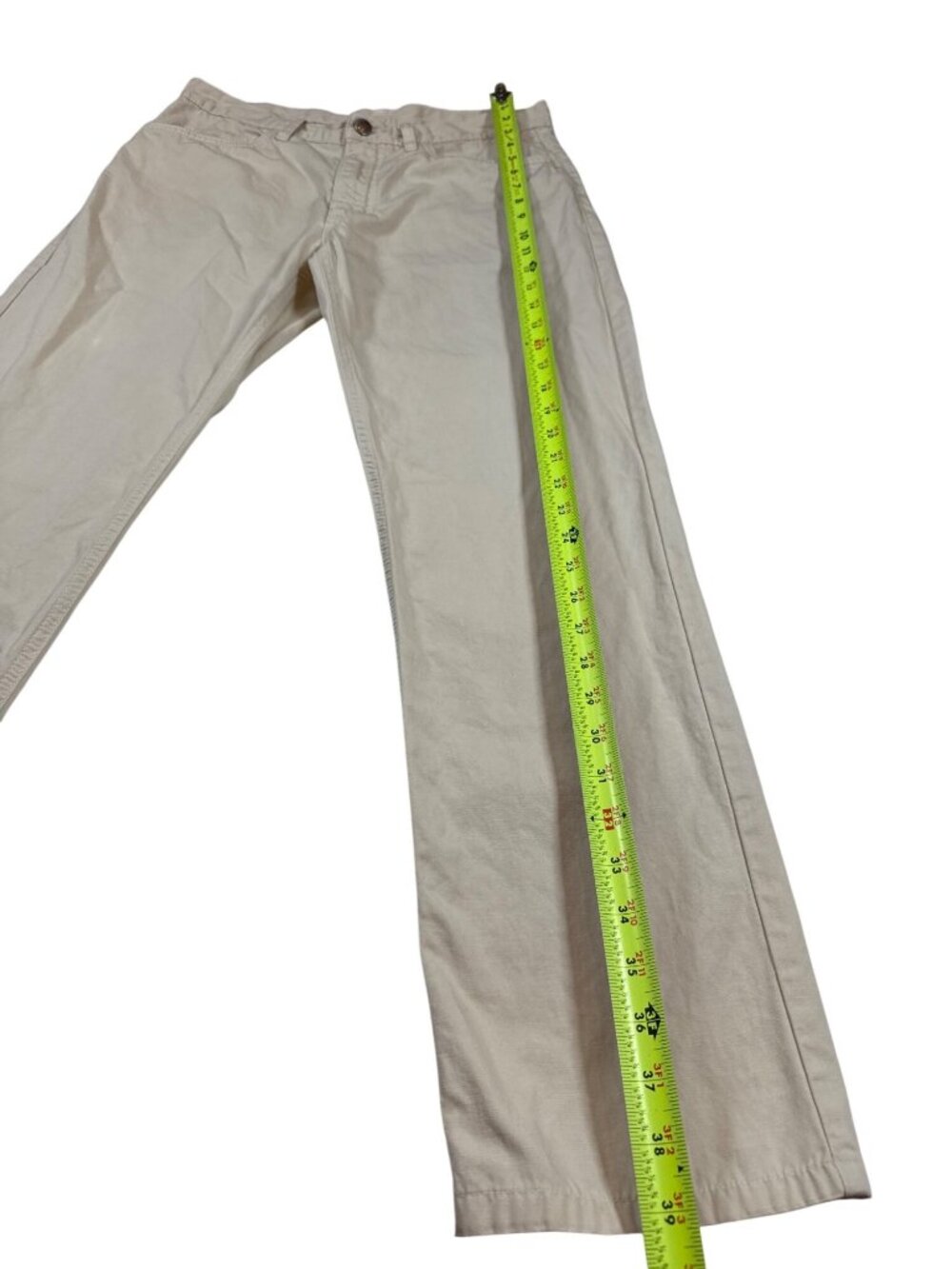 Loro Piana Mens Khaki Beige Casual Chino Pants 32X27 Straight-Leg Blend (PP581) - Picture 3 of 16